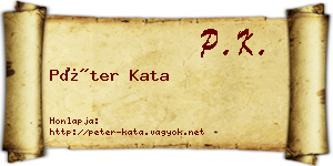 Péter Kata névjegykártya